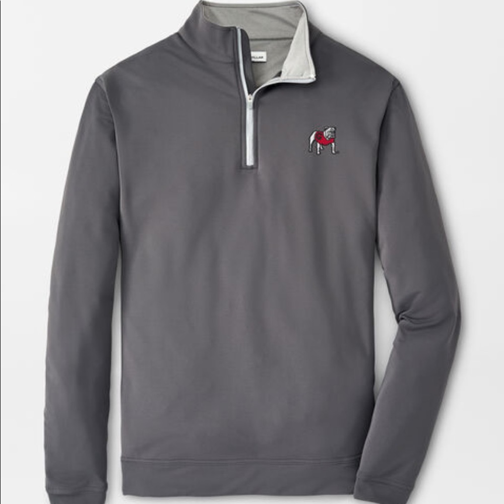 NWT Peter Millar UGA Collegiate Perth Stretch Loop Terry Quarter Zip Size XL